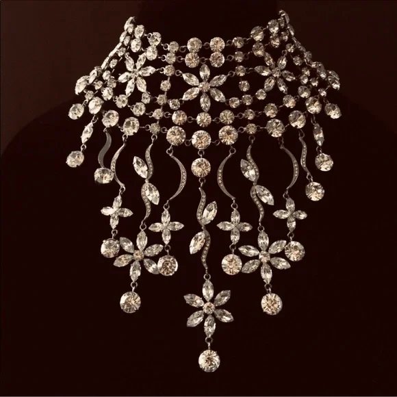 🇦🇪 UAE VINTAGE CRYSTALS CHOCKER NECKLACE & EARRINGS SET - Picture 9 of 10